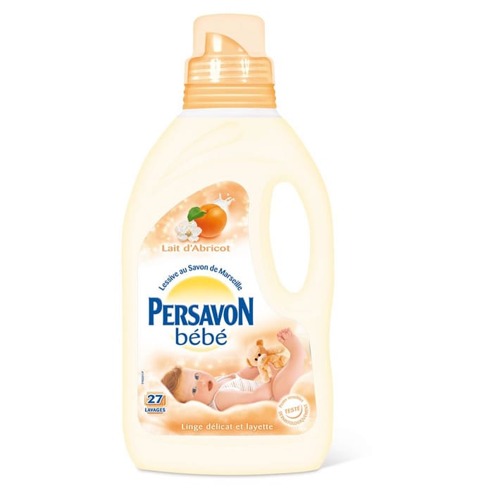 LOT DE 12 - PERSAVON : Bébé - Lessive bébé au lait d'abricot bio